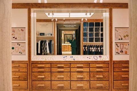 Jewellery on display at Sézane, Marylebone High Street